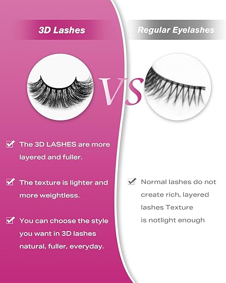 False Eyelashes Cat Eye Look: 3D Fluffy Wispy Volume Curl Faux Mink Lashes 5 Pairs - Handmade Natural Reusable Strip Lashes