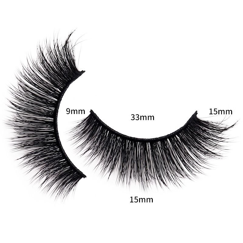 False Eyelashes Cat Eye Look: 3D Fluffy Wispy Volume Curl Faux Mink Lashes 5 Pairs - Handmade Natural Reusable Strip Lashes