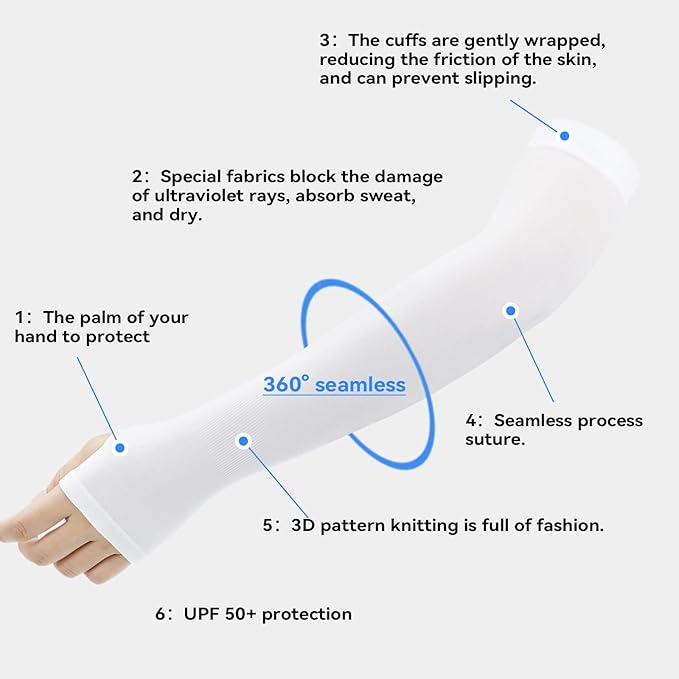 5 pairs of arm sleeves, UV protection cooling sleeves, sun protection sleeves, summer men's and women's gloves, outdoor skin protection sleeves, warm gloves