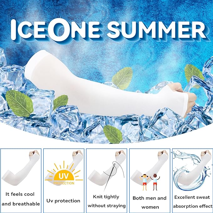 5 pairs of arm sleeves, UV protection cooling sleeves, sun protection sleeves, summer men's and women's gloves, outdoor skin protection sleeves, warm gloves