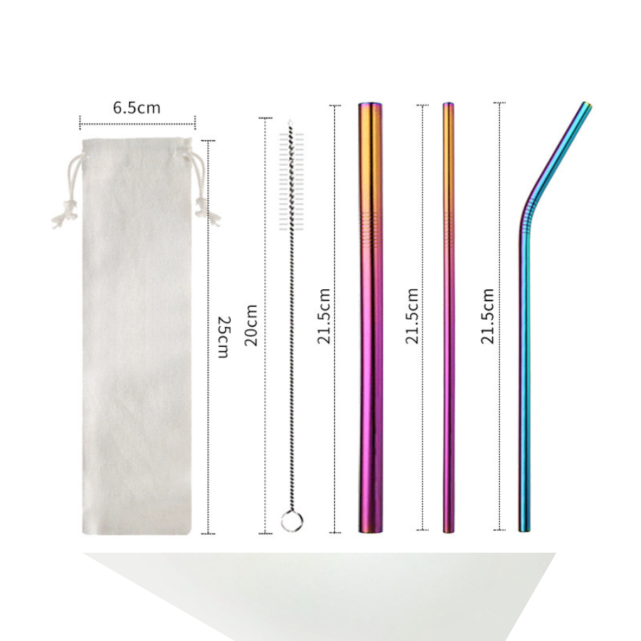 5 Pack Reusable Stainless Steel Straws - Metal Straws Reusable with 1 Straw Cleaner Brush with 1 Travel Case, Eco Friendly Extra Long Metal Straws 
﻿