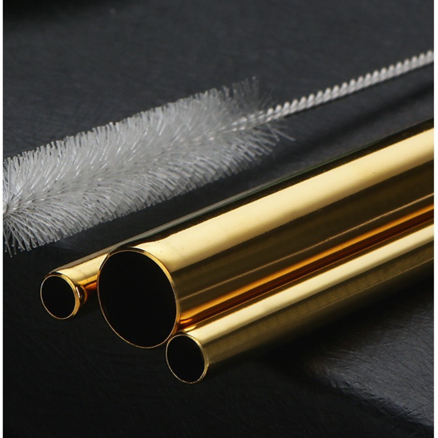 5 Pack Reusable Stainless Steel Straws - Metal Straws Reusable with 1 Straw Cleaner Brush with 1 Travel Case, Eco Friendly Extra Long Metal Straws 
﻿