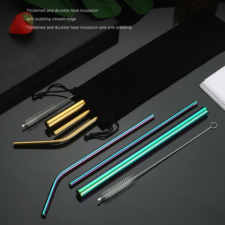 5 Pack Reusable Stainless Steel Straws - Metal Straws Reusable with 1 Straw Cleaner Brush with 1 Travel Case, Eco Friendly Extra Long Metal Straws 
﻿