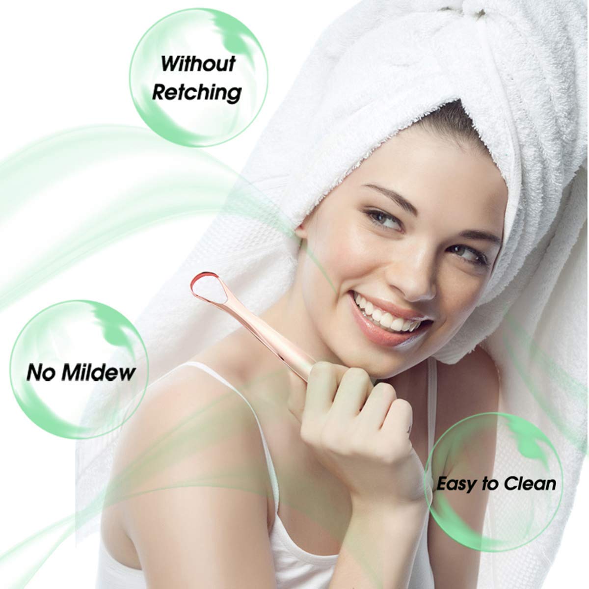 Tongue Scraper Stainless Steel Metal Tongue Scraper for Tongue Cleaning and Reducing Bad Breath, Reusable