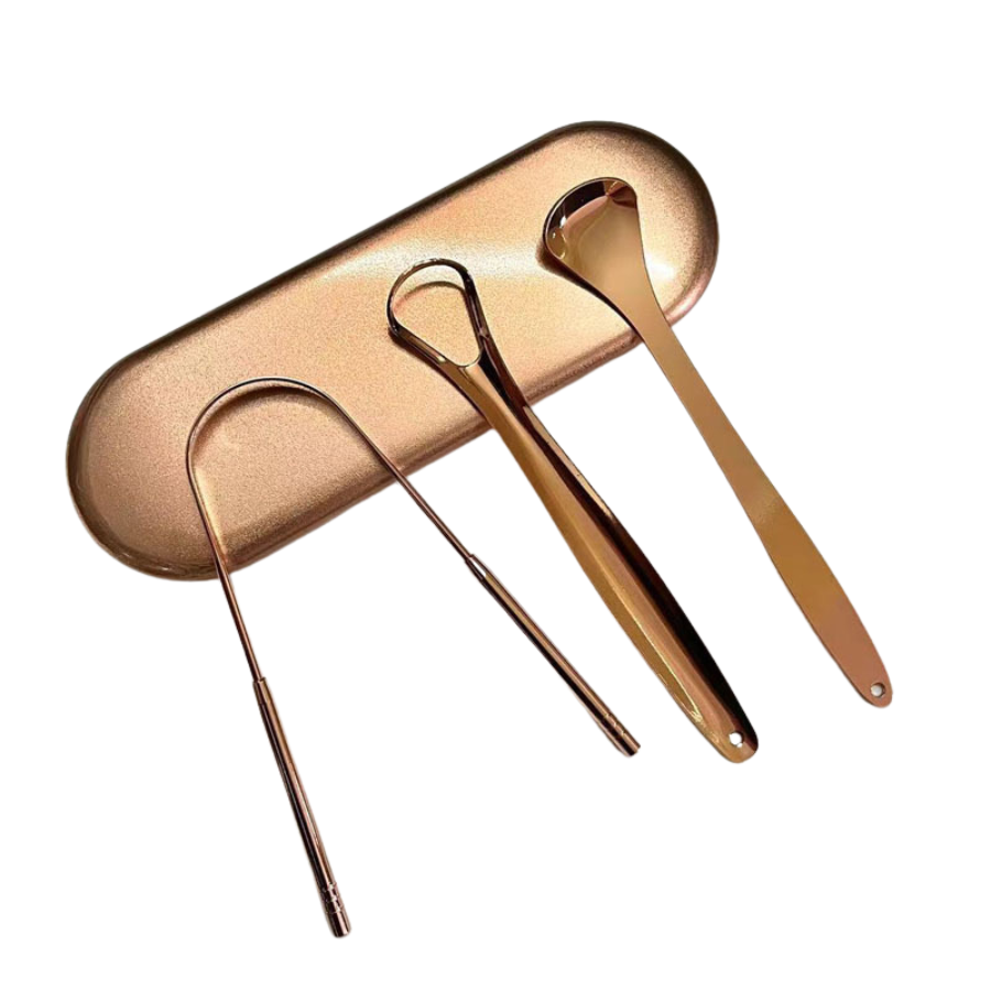 Tongue Scraper Stainless Steel Metal Tongue Scraper for Tongue Cleaning and Reducing Bad Breath, Reusable