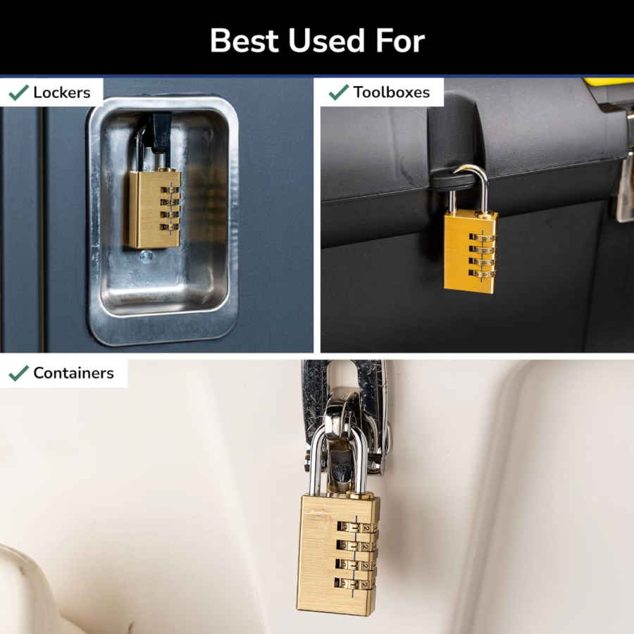 1 password padlock storage cabinet lock external lock, suitable for school gym storage cabinets, sports storage cabinets, fences, toolboxes, doors, boxes, Hass storage