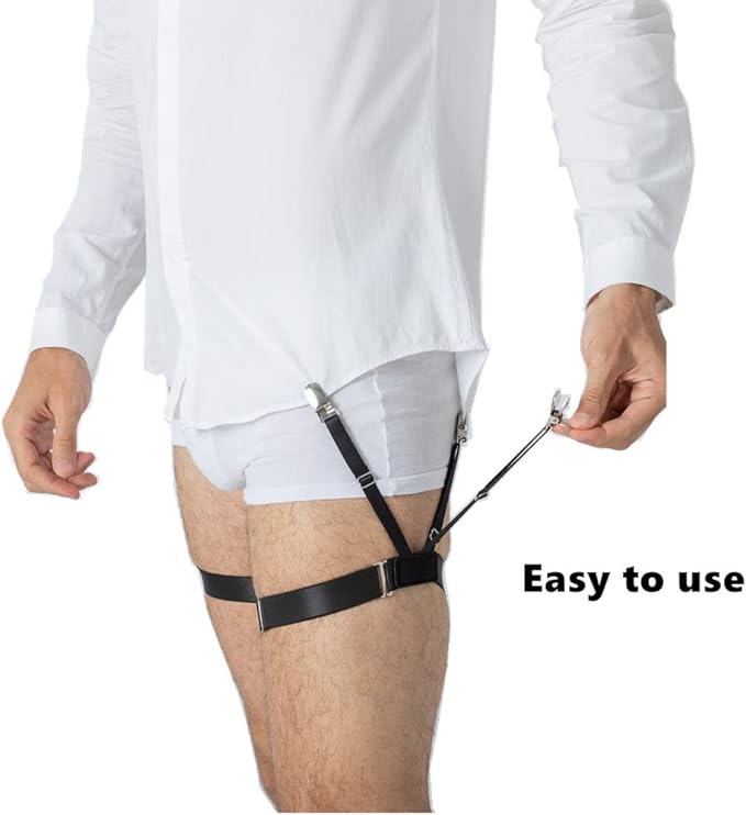 Shirt Stays for Men Shirttail Holder Men's Dress Shirt Garters Keep Your Shirt Tucked In, Shirt Tucker 1 Pair