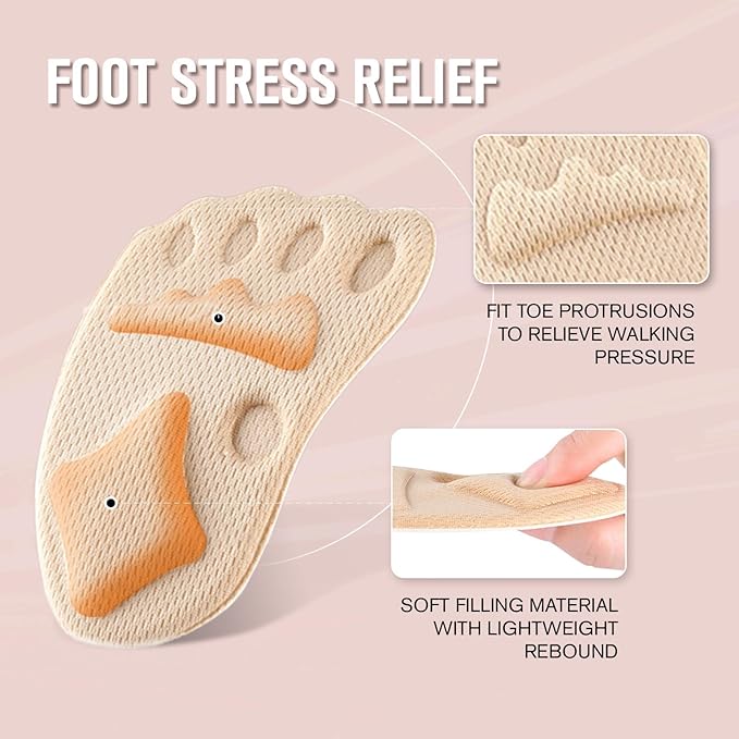 Metatarsal Pads Women, Ball of Foot Cushions for Women, High Heel Comfort Pads, Heel Cushion for High Heels Anti Slip Foot Pads for Balls of Feet for Pain Relief, Shoe Pads for High Heels,2 Pairs（Blac