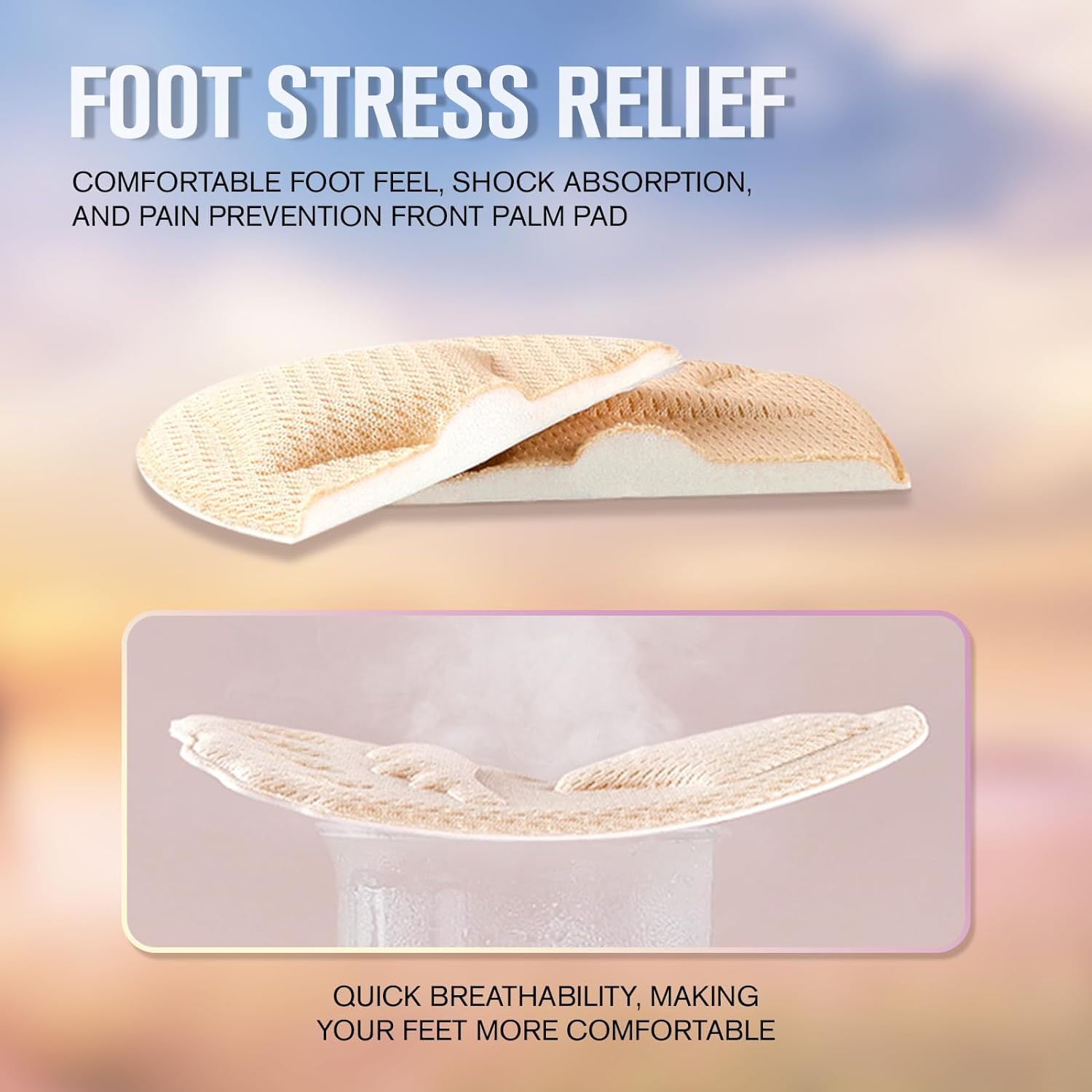 Metatarsal Pads Women, Ball of Foot Cushions for Women, High Heel Comfort Pads, Heel Cushion for High Heels Anti Slip Foot Pads for Balls of Feet for Pain Relief, Shoe Pads for High Heels,2 Pairs（Blac