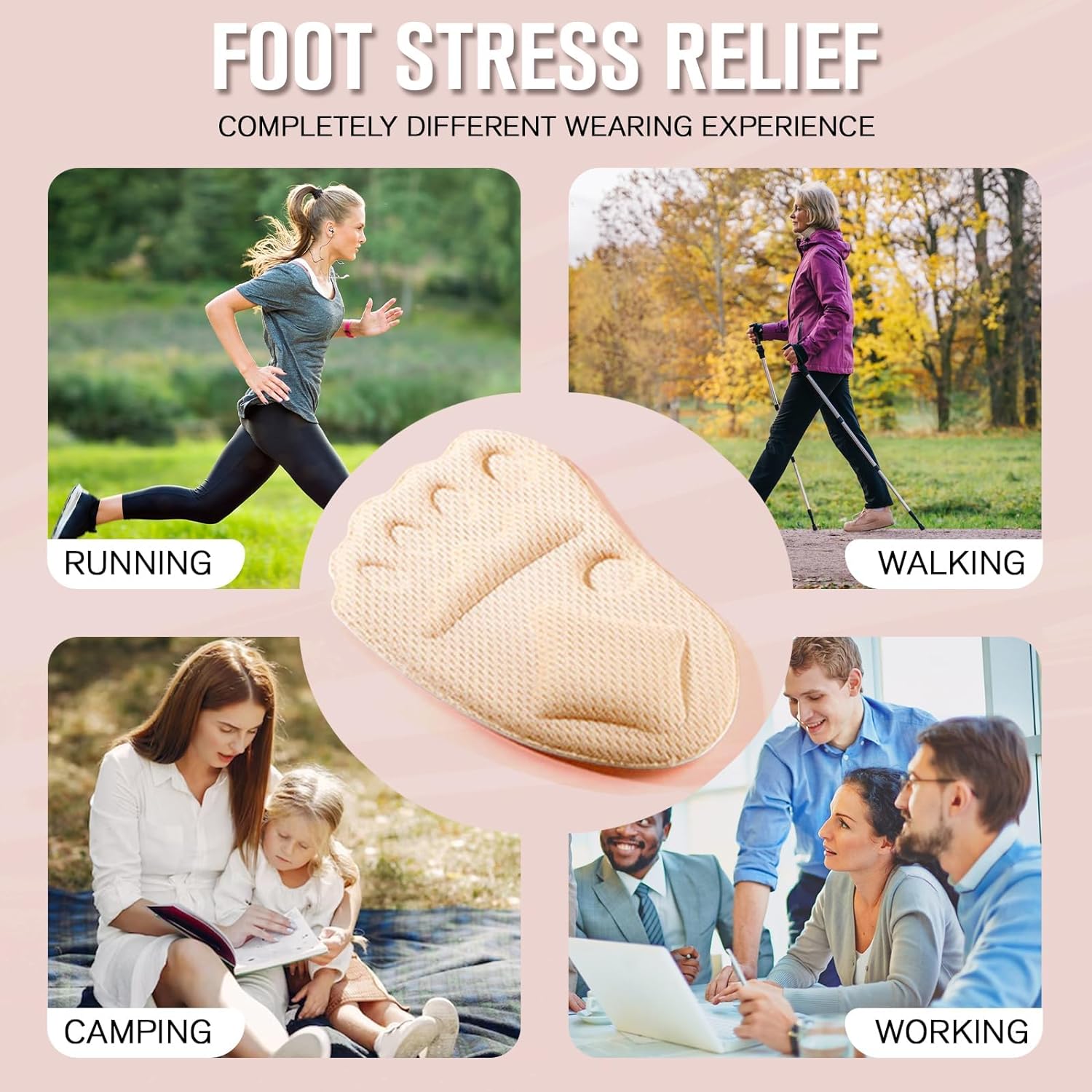 Metatarsal Pads Women, Ball of Foot Cushions for Women, High Heel Comfort Pads, Heel Cushion for High Heels Anti Slip Foot Pads for Balls of Feet for Pain Relief, Shoe Pads for High Heels,2 Pairs（Blac