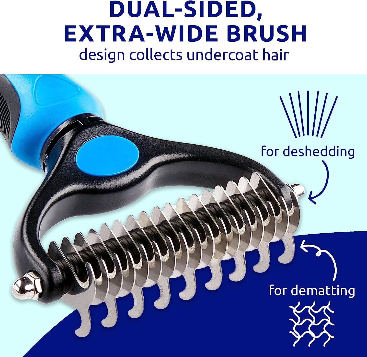 Pet Grooming Brush, Cat Brush Dog Brush for Shedding, Undercoat Rake for Dogs Grooming Supplies, Dogs Shedding Tool for Long matted Haired Pets