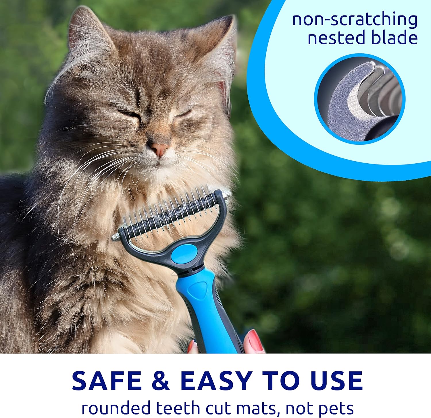 Pet Grooming Brush, Cat Brush Dog Brush for Shedding, Undercoat Rake for Dogs Grooming Supplies, Dogs Shedding Tool for Long matted Haired Pets