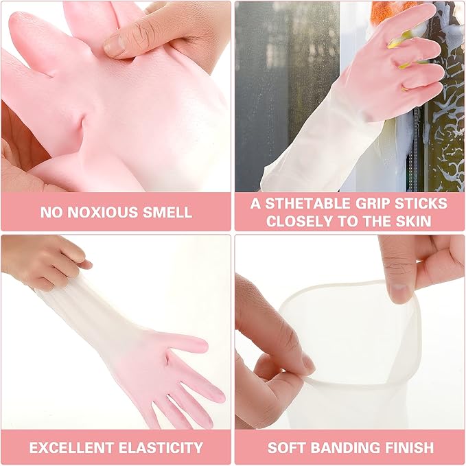 Long Rubber Gloves Cleaning Dishwashing Kitchen Dish Washing Cooking Household Hand Dishwasher Bathroom Garden