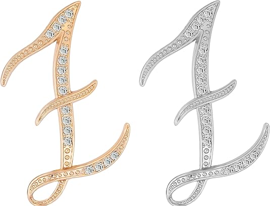 2PCS Golden and silvery letter brooch pins for women fashion 26 letters A~Z Gold silver rhinestone men Women's alphabet initial brooches pin for clothing Christmas stockings bulk