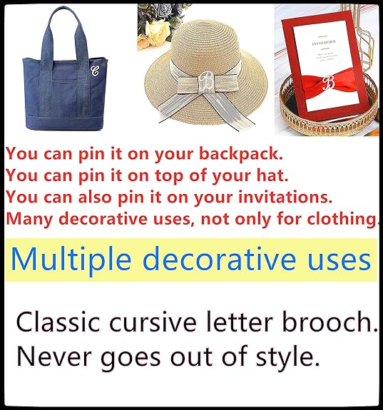 2PCS Golden and silvery letter brooch pins for women fashion 26 letters A~Z Gold silver rhinestone men Women's alphabet initial brooches pin for clothing Christmas stockings bulk