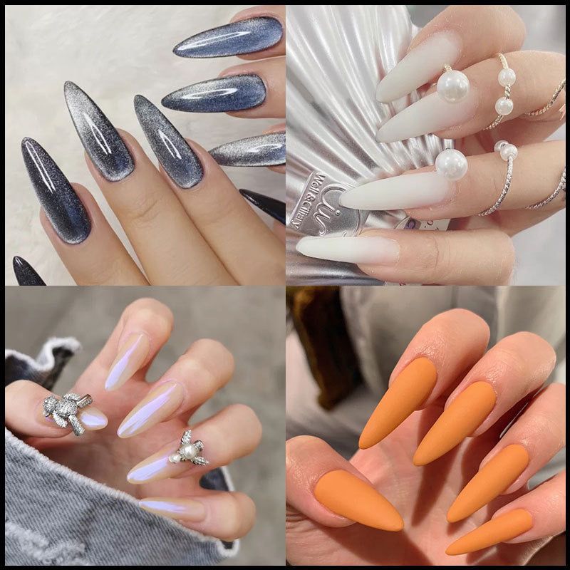 100PCS  Nail Dual Forms for Poly Extension Gel,Matte Builder Nail Gel Stiletto Square Nail Molds False Nail Tips for Nail Extension Nail Art Manicure Tools