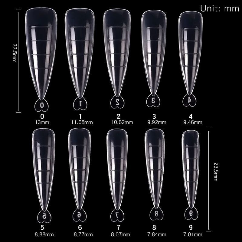 100PCS  Nail Dual Forms for Poly Extension Gel,Matte Builder Nail Gel Stiletto Square Nail Molds False Nail Tips for Nail Extension Nail Art Manicure Tools
