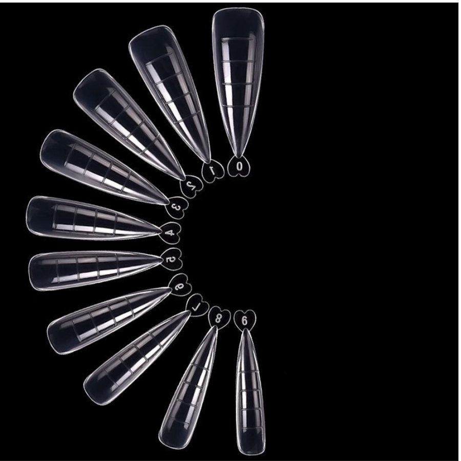 100PCS  Nail Dual Forms for Poly Extension Gel,Matte Builder Nail Gel Stiletto Square Nail Molds False Nail Tips for Nail Extension Nail Art Manicure Tools