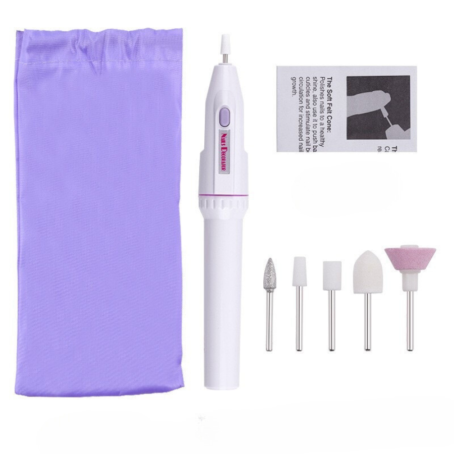 Portable Electric Nail Drill Set Pen Sander Polish Machine Acrylic Gel Removal Manicure Filer Kit with 5 Nail Drill Bits Pedicure Efile Rotary Carver Nail Art Tools