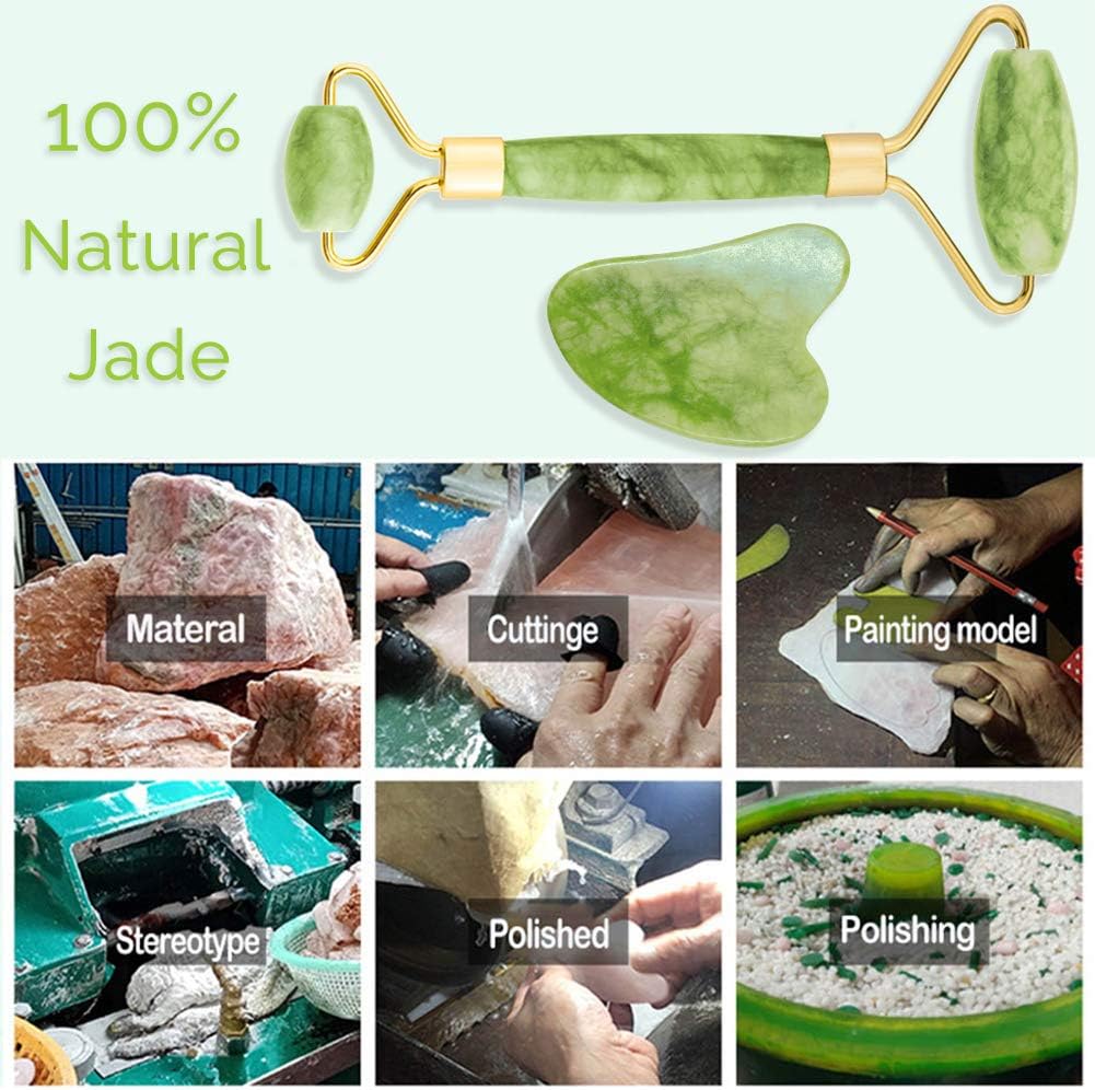 Imitation jade beauty stick facial beauty massage roller resin beeswax powder crystal dual head roller massager