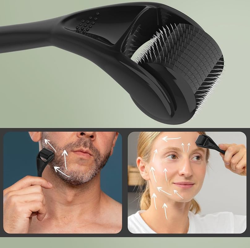 Derma Roller Microneedle Roller For Face, Roller for Beard, Microneedling Roller | For Women and Men | Micro Needle Roller For Face Scalp Derma Stamp