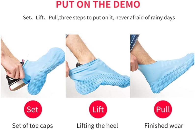1 Pair Reusable Shoes Cover for Rain, Silicone Shoes Covers for Men Women, Non-Slip Outdoor Waterproof Shoe Protectors