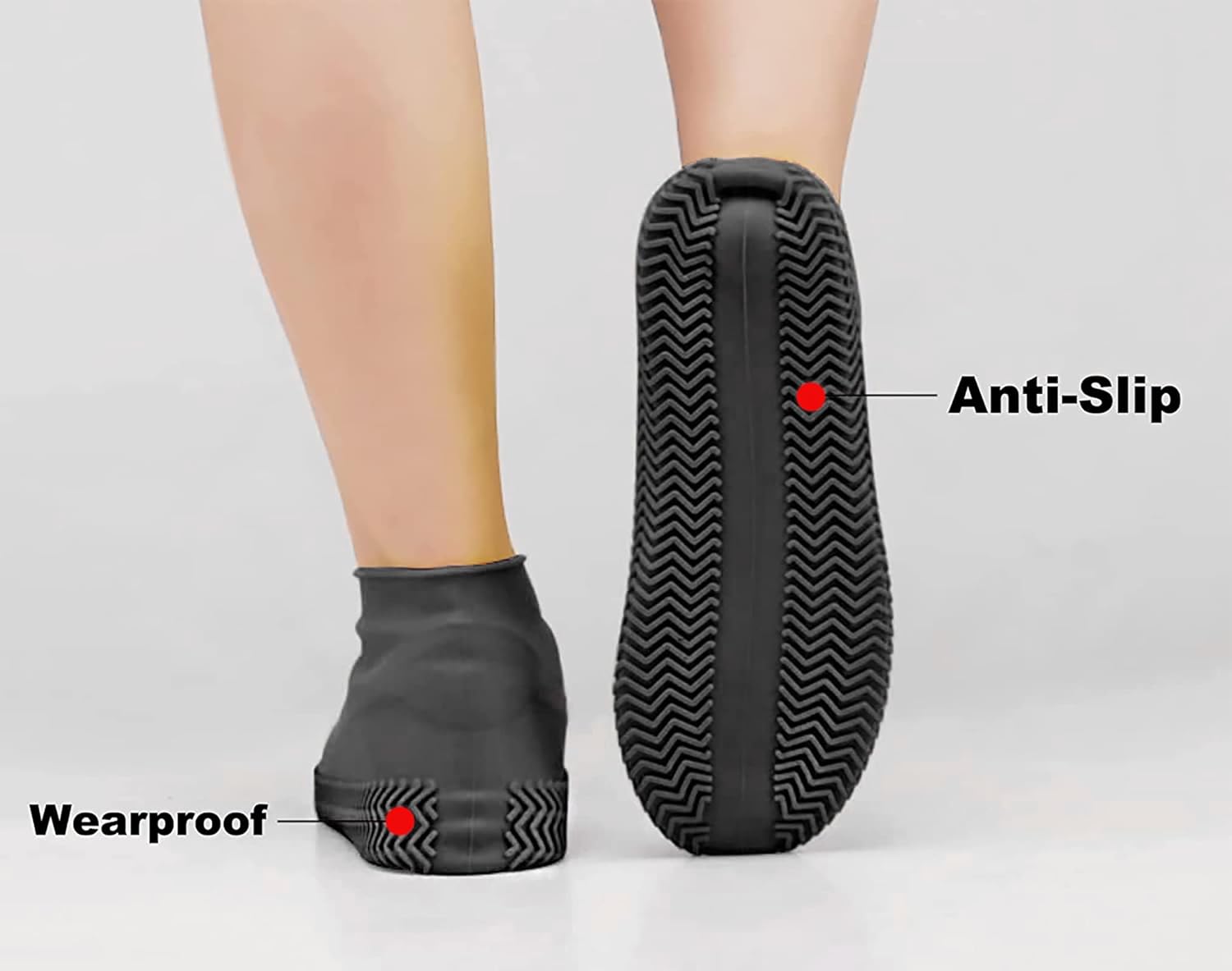 1 Pair Reusable Shoes Cover for Rain, Silicone Shoes Covers for Men Women, Non-Slip Outdoor Waterproof Shoe Protectors