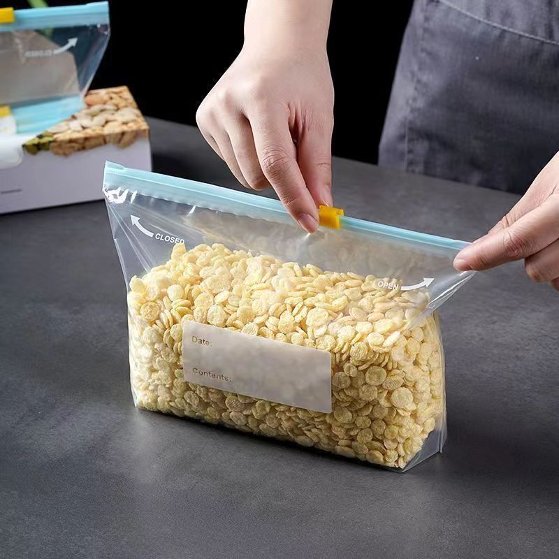 Reusable Freezer Bags, Large Reusable Ziploc Bags Silicone Airtight & Leakproof, 100% Food Grade Reusable Silicone Food Storage Bags, Silicone Snack Bags for Travel & Camping