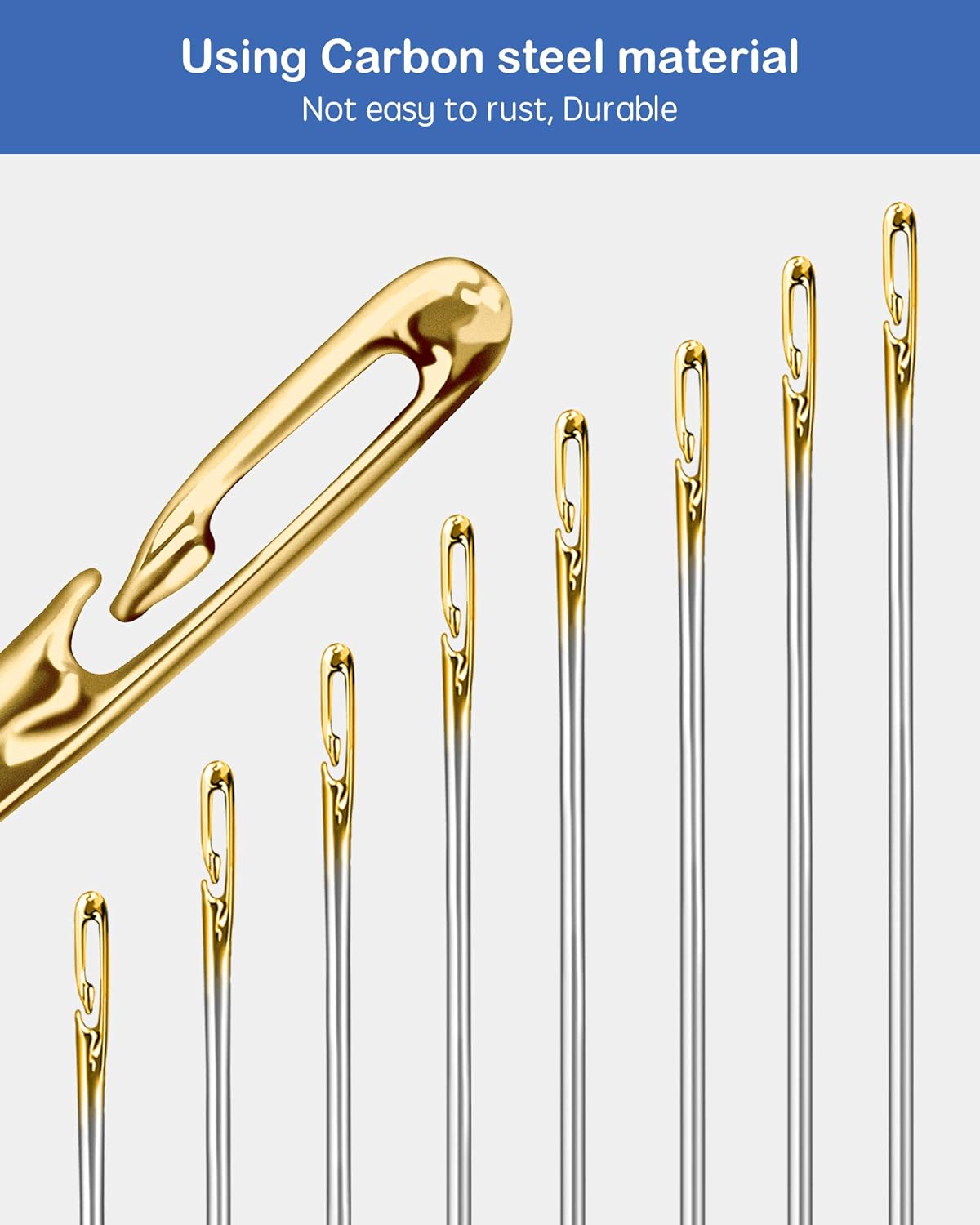 12 PCS Self Threading Sewing Needles, Embroidery Needles for Hand Sewing, Easy Side Threading high-Level 3 Sizes, for DIY, Sewing and Mending, Embroidery