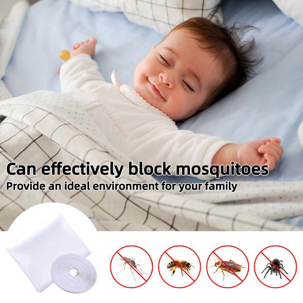 DIY Adhesive Window Mesh Curtain Adjustable Screen for Windows Sticky Tape Mosquito Window Net Insect Temporary Window Screen Mesh Replacement