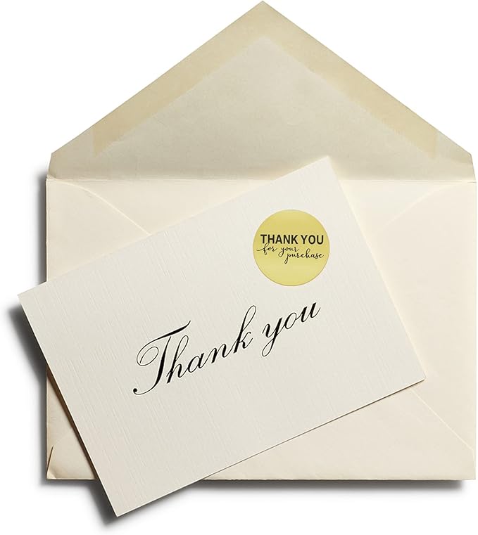 Gold Foil Thank You for Your Purchase Stickers 1"(2.5CM) Round 500 Labels per Roll (Gold)