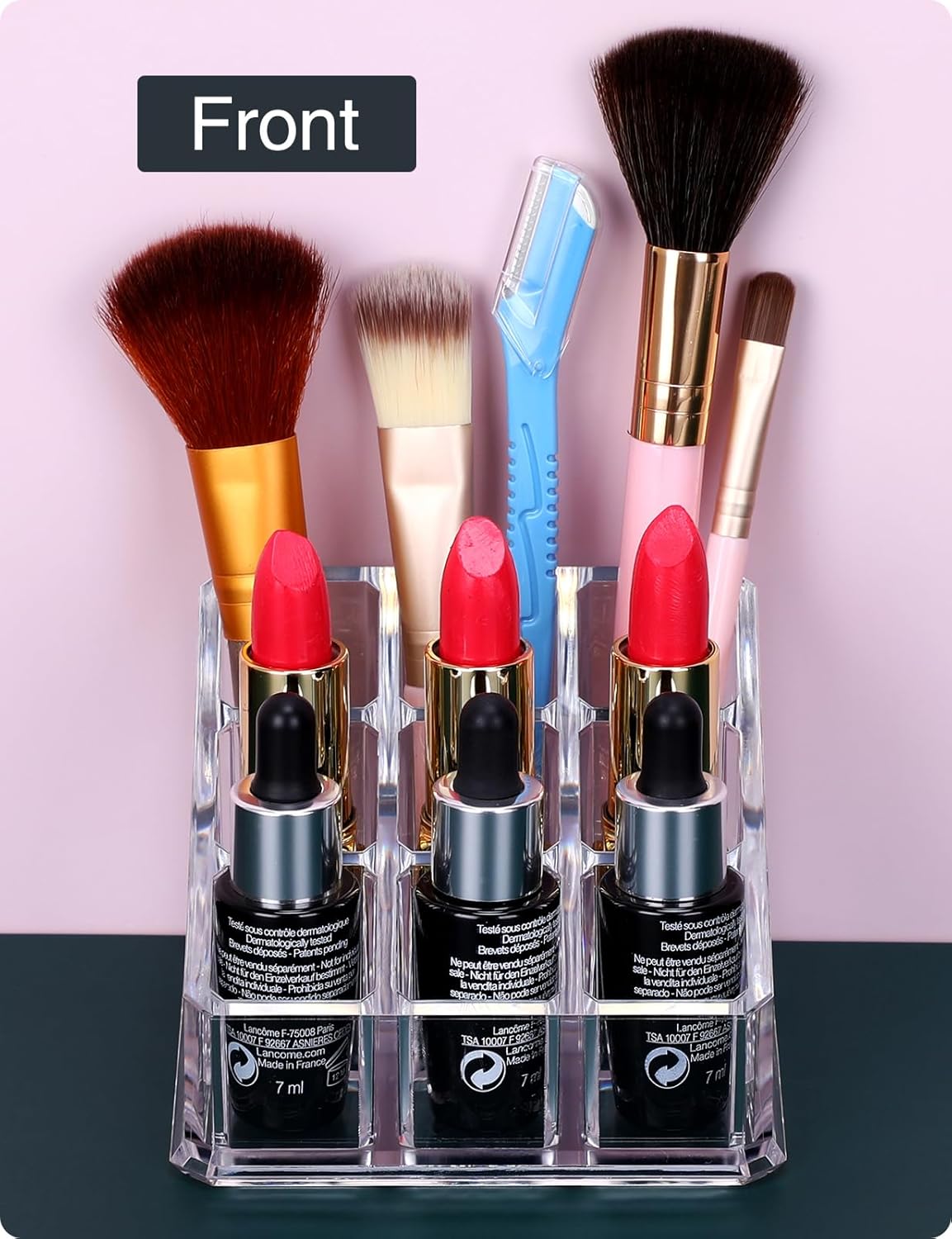 Lipstick Lip Gloss Organizer,Small Clear Acrylic Compact Essential Oil Rollerball Perfume Holder