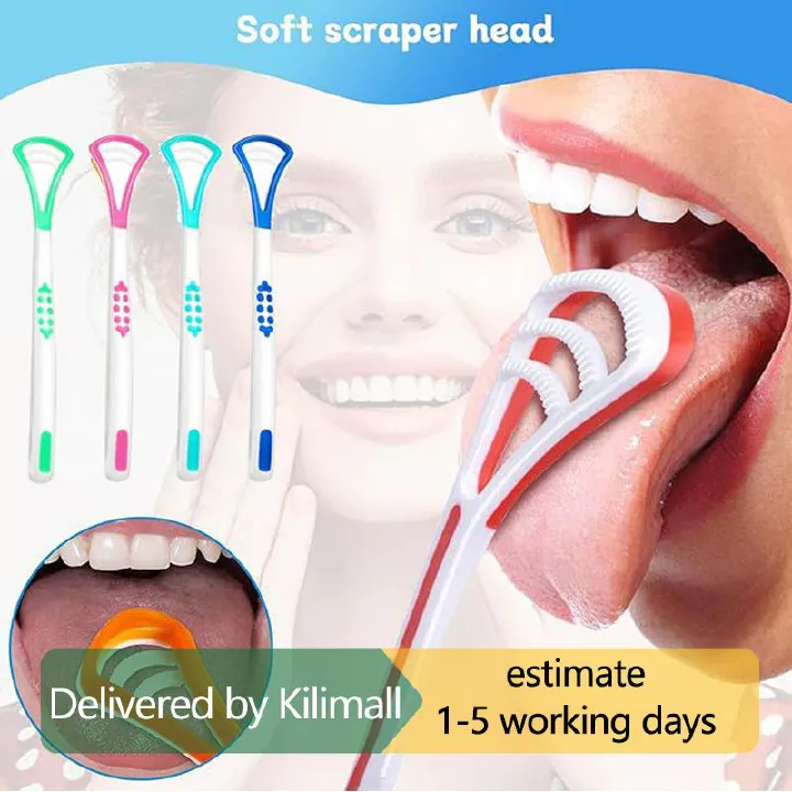Tongue scraper, suitable for adults and children, provides healthy oral care, is easy to use, and helps combat bad breath. Travel portable cleaner Tongue coating cleaning brush