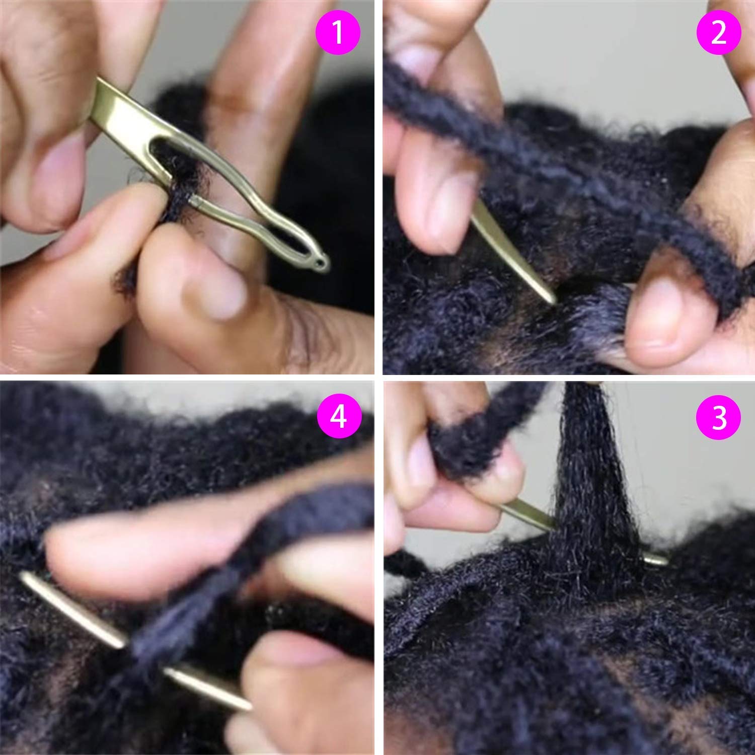 Interlocking Tool for Locs, Microlocs Retighten Tool for Dreadlocks Sisterlocks Easyloc Hair Interlocking Tool, Dreadlock Crochet Needle Tightening Accessories
