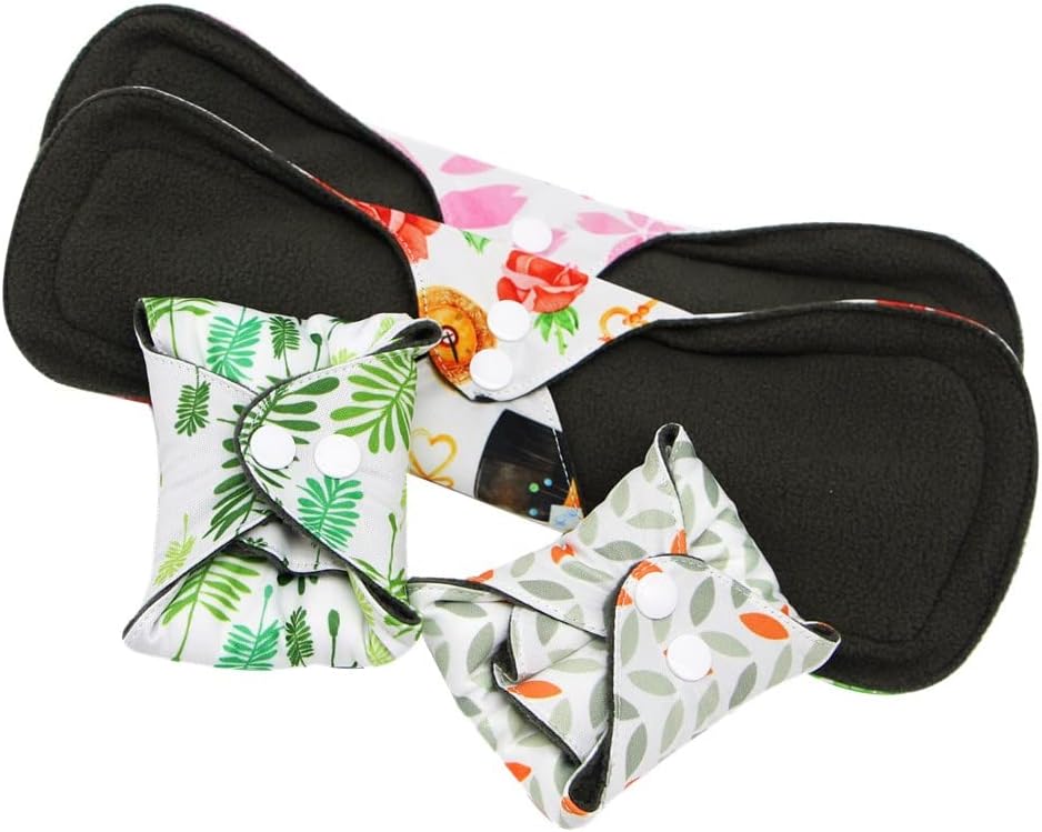 Reusable Menstrual Pads - Bamboo Charcoal Menstrual Heavy Incontinence Pads |Sanitary Pads - Random Color