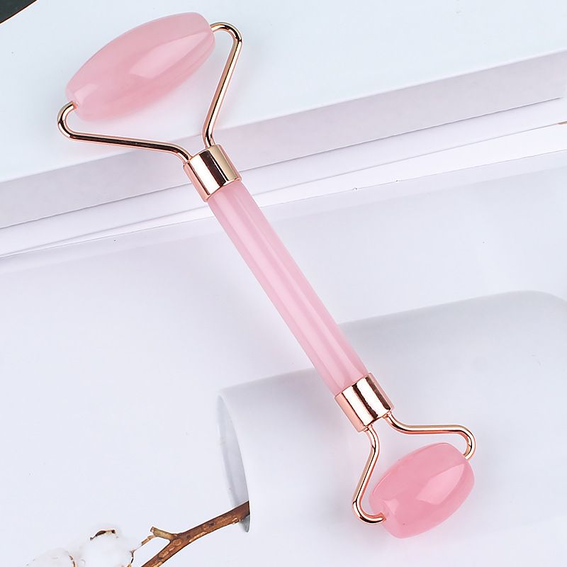 Imitation jade beauty stick facial beauty massage roller resin beeswax powder crystal dual head roller massager