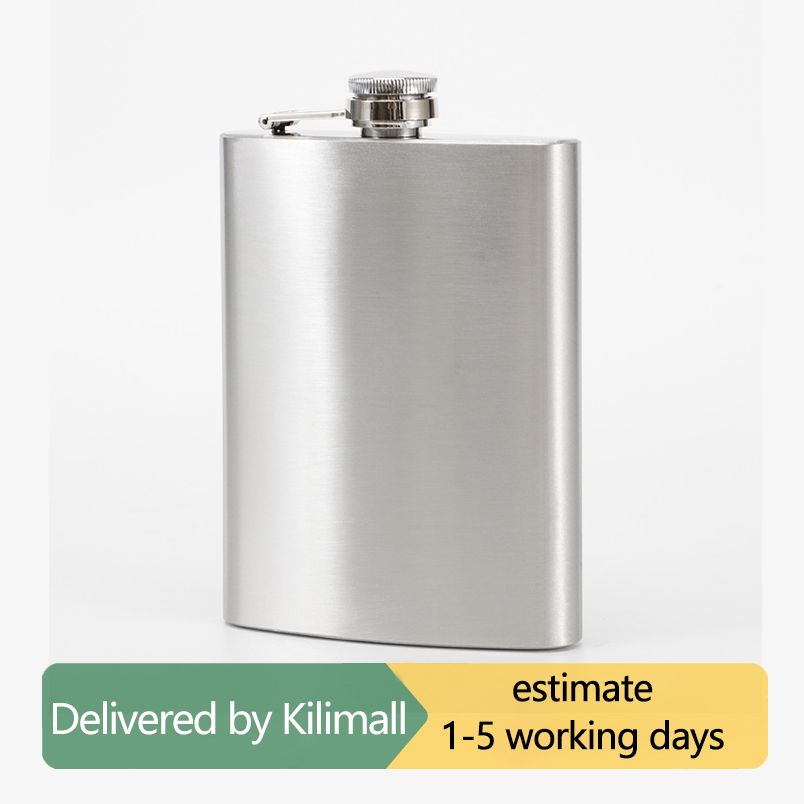 Hip Flask Pocket Alcohol Dranking Flask 9 OZ Stainless Steel Leak proof with Funnel Flask set (245ml Silver)