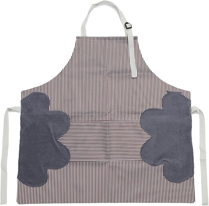 Women Kitchen Apron with Hand Wipe Pockets，Big Pocket,Hand-wiping, Cooking Baking