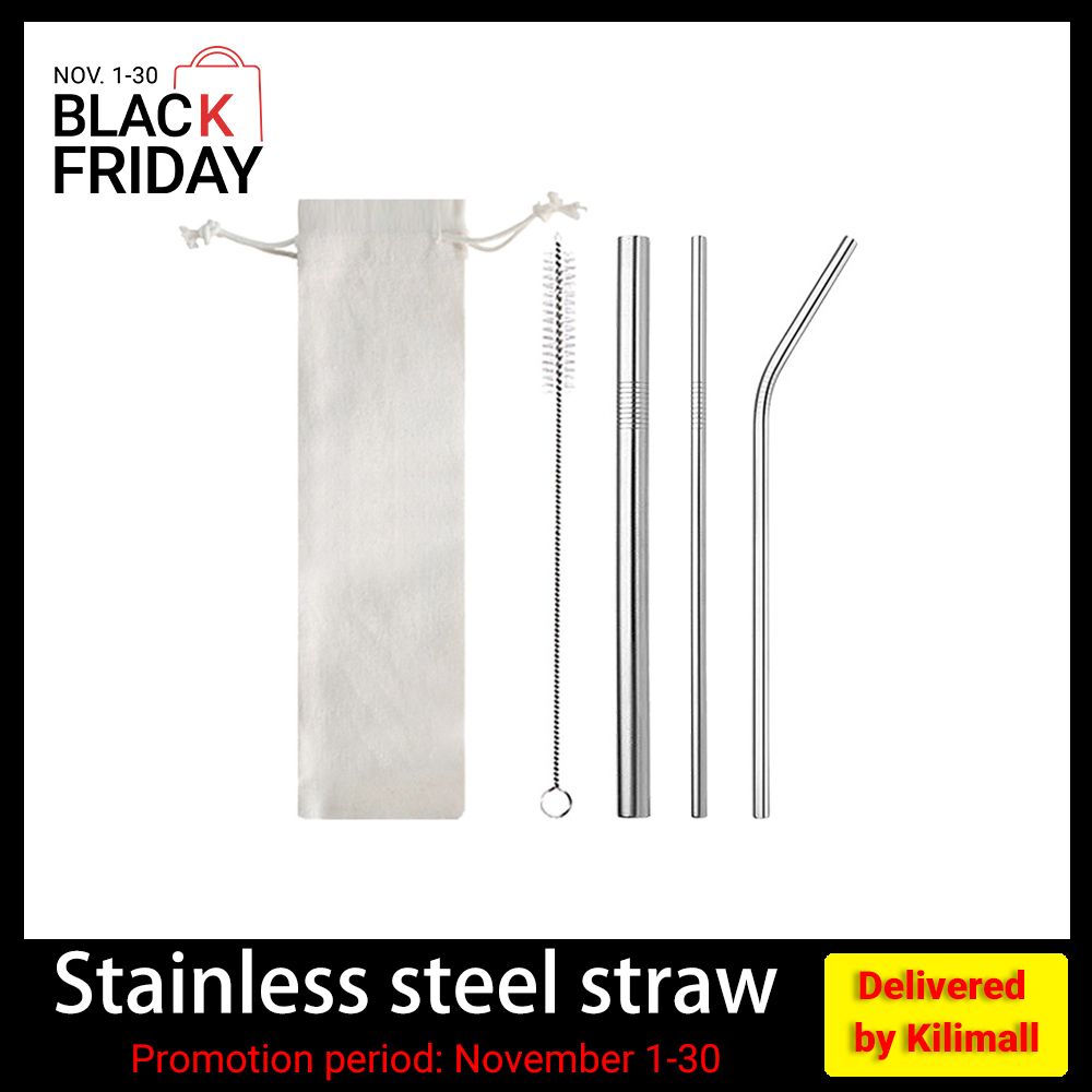 5 Pack Reusable Stainless Steel Straws - Metal Straws Reusable with 1 Straw Cleaner Brush with 1 Travel Case, Eco Friendly Extra Long Metal Straws 
﻿