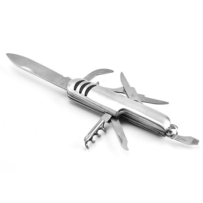 Multi Function Mini Knife - Best Keychain Accessories - Small Utility Multi Purpose Tool Camping Hiking - Cool Mens Birthday Gift Ideas for Men and Women