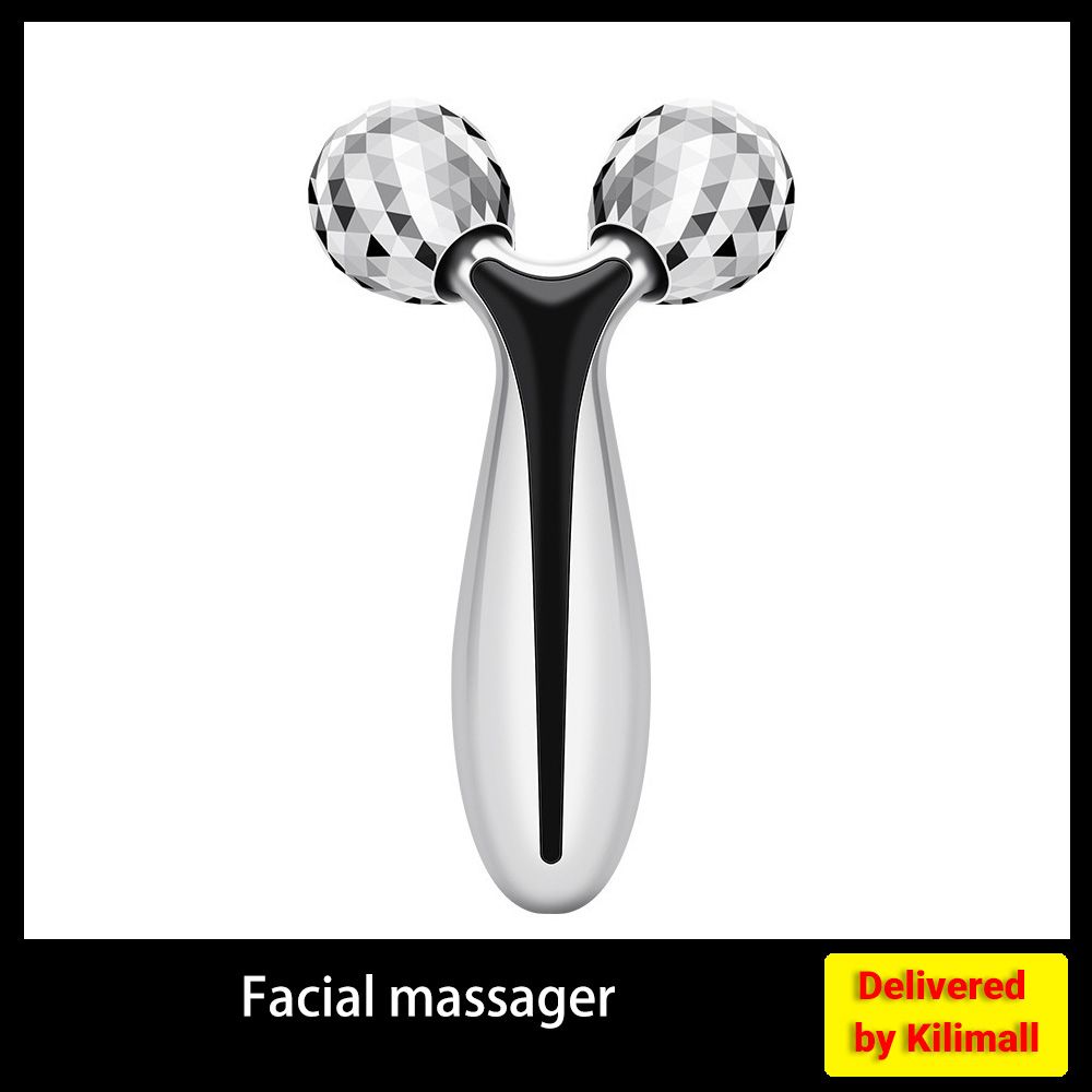 V Facial Roller Massager, Reduce Wrinkles in Neck and Eyes, Massage for Lymphatic Drainage, Face Lifting, Reduce Puffiness, Skin Tightening & Collagen Production, Clear Toxins