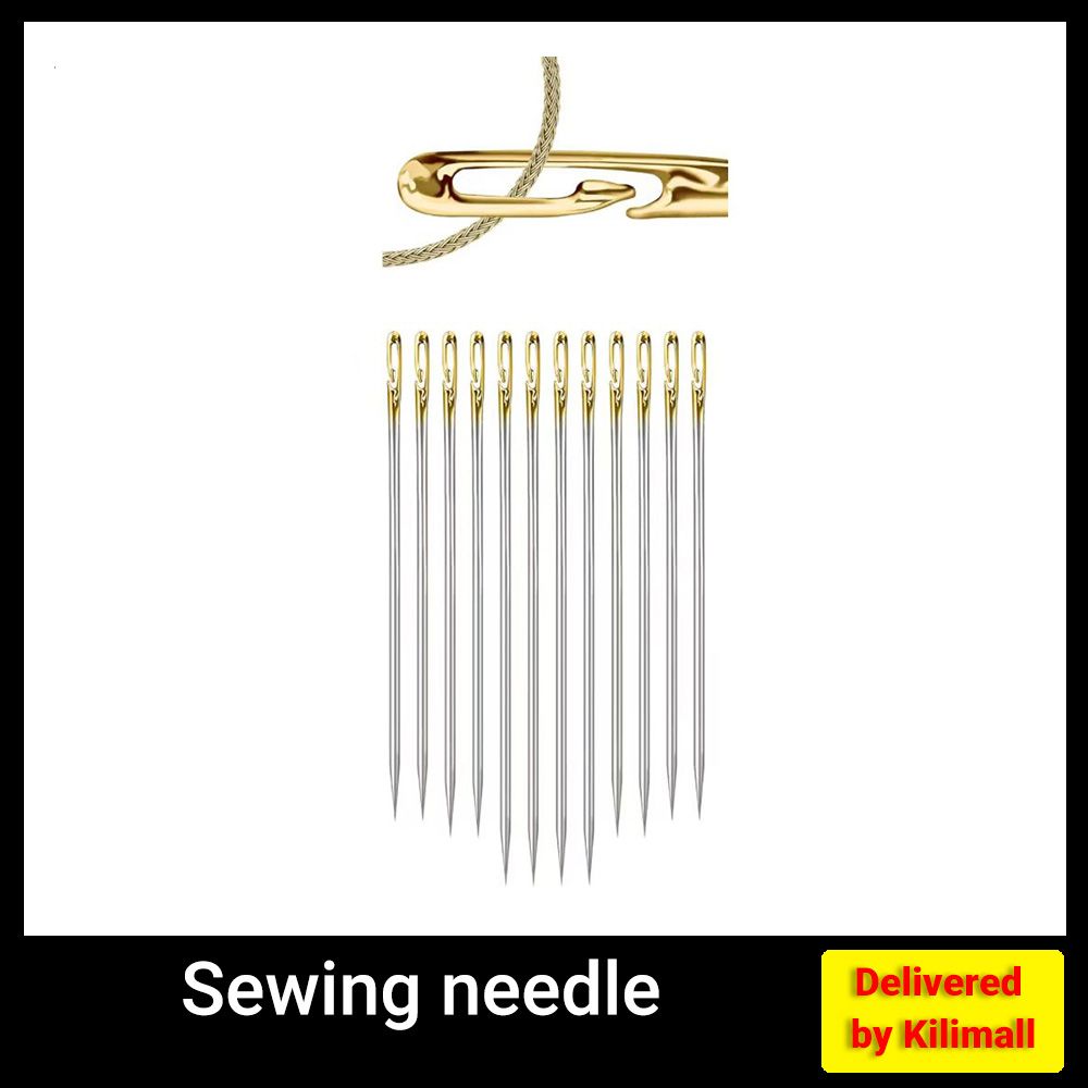 12 PCS Self Threading Sewing Needles, Embroidery Needles for Hand Sewing, Easy Side Threading high-Level 3 Sizes, for DIY, Sewing and Mending, Embroidery