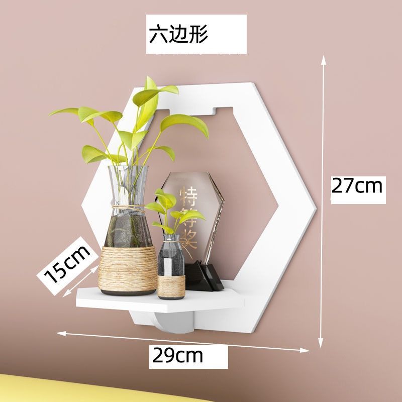 Floating Shelves Wall Mounted Set of 3 Honeycomb Shelves Wood Hexagonal - Rotundity - Square  Storage Hanging Shelves Farmhouse Wall Decor Floating Shelves for Bedroom Living Room Grey-White
