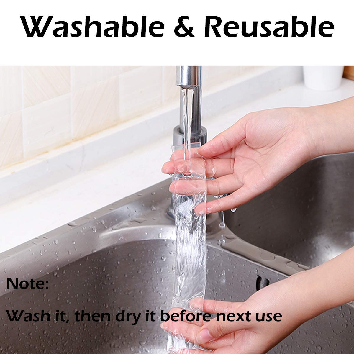 Nano Grip Tape Reusable Removable Washable Double Sided Sticky Strips Seamless Traceless Tape Adhesive Kitchen Holder (5M x 3 CM)