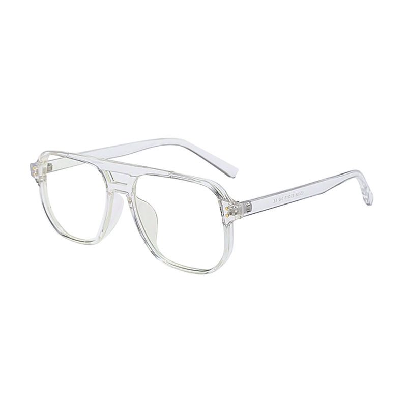 New Optical Glasses Frame for Men's Trendy Retro Myopia, Frame with Degree Double Beam Box Anti Blue Light Glasses