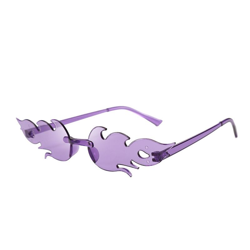 Flame sunglasses frameless personalized colorful ball sunglasses candy colored integrated mirror