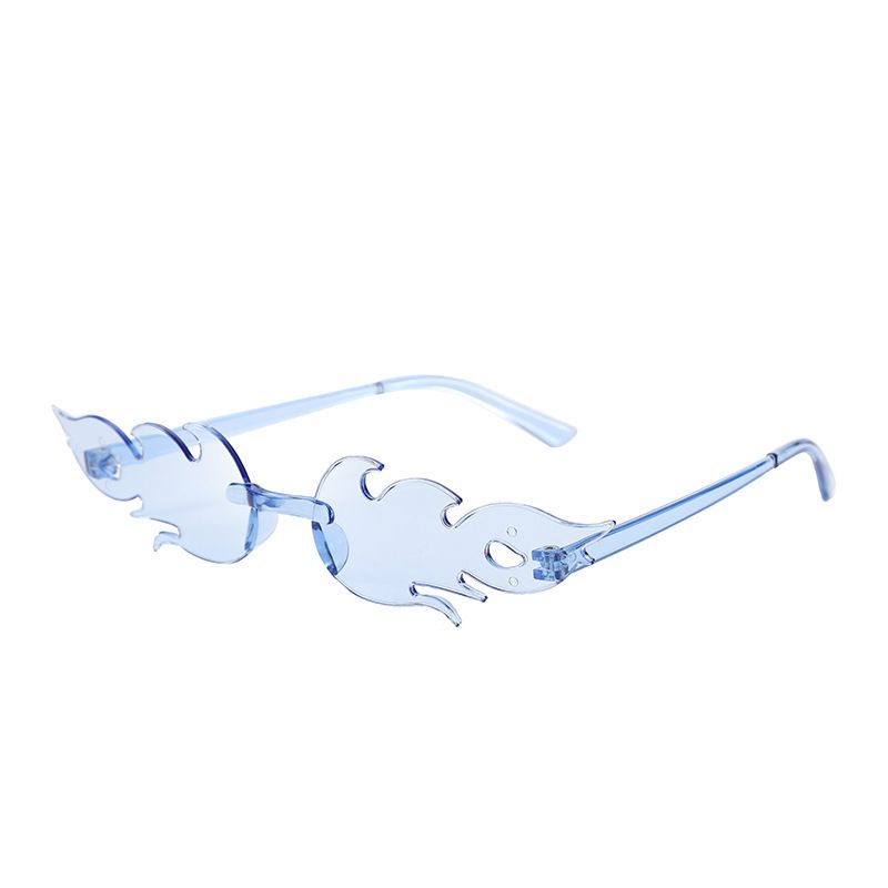 Flame sunglasses frameless personalized colorful ball sunglasses candy colored integrated mirror