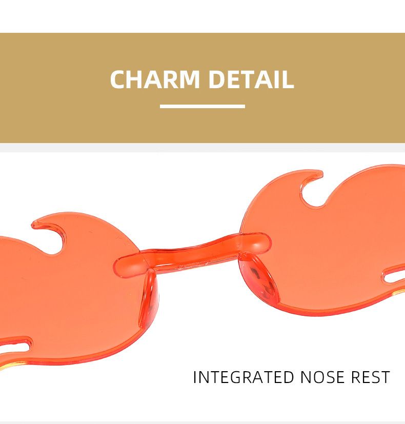 Flame sunglasses frameless personalized colorful ball sunglasses candy colored integrated mirror