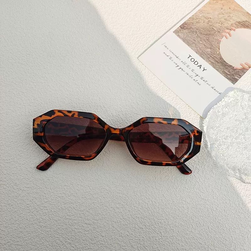 New Women's Ins-Inspired Men's Square Frame Glasses Slimming Anti-UV Sunglasses for Driving