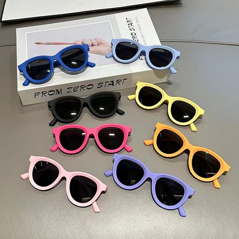 Dopamine Candy Color Matte Children's Sunglasses Wholesale Fashion Retro Versatile Sunshade Children Sunscreen Baby
